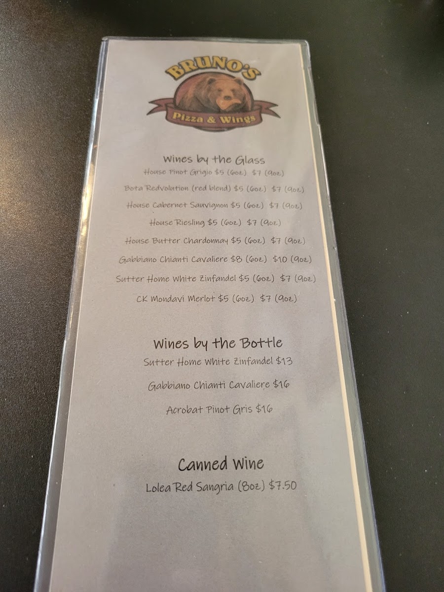 Menu - Bruno's Pizza & Wings photo 10