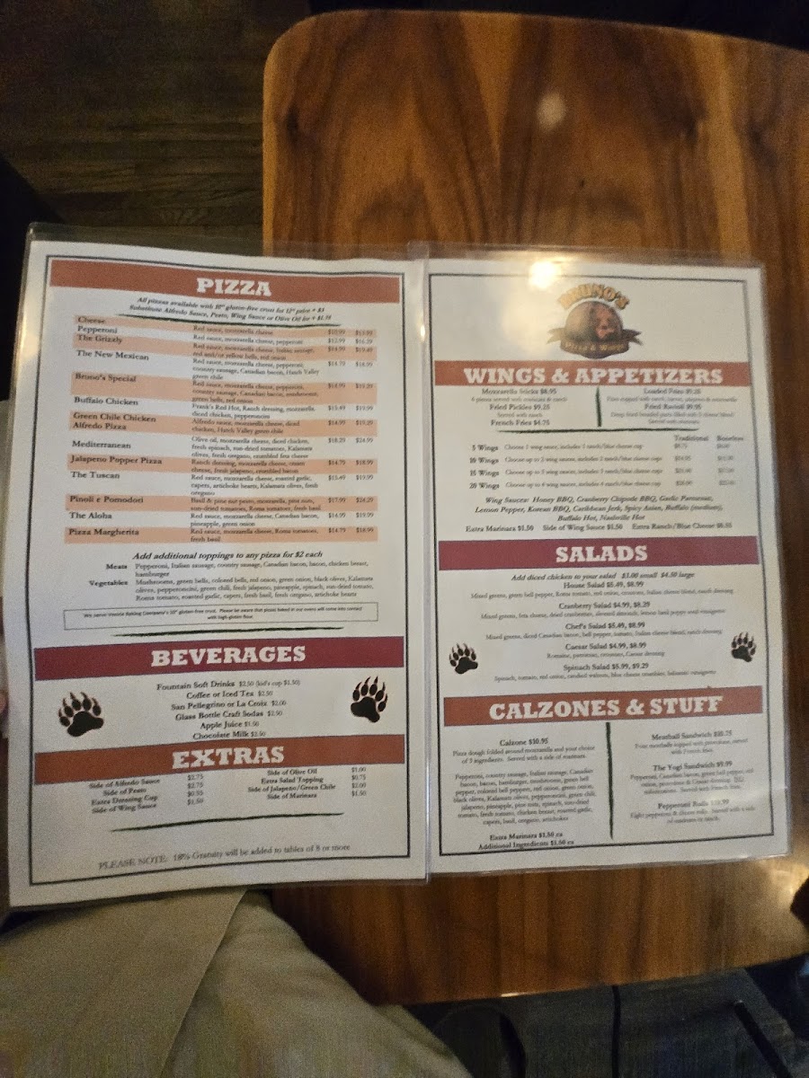 Menu - Bruno's Pizza & Wings photo 4